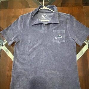 HiHO Navy Terry Polo with Chest Pocket